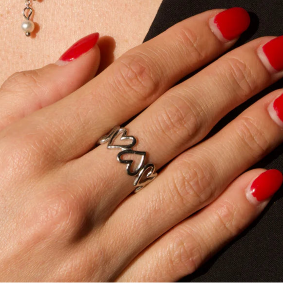 Anillo corazones silver