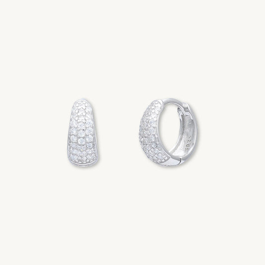 Hoop ovalado zircon silver