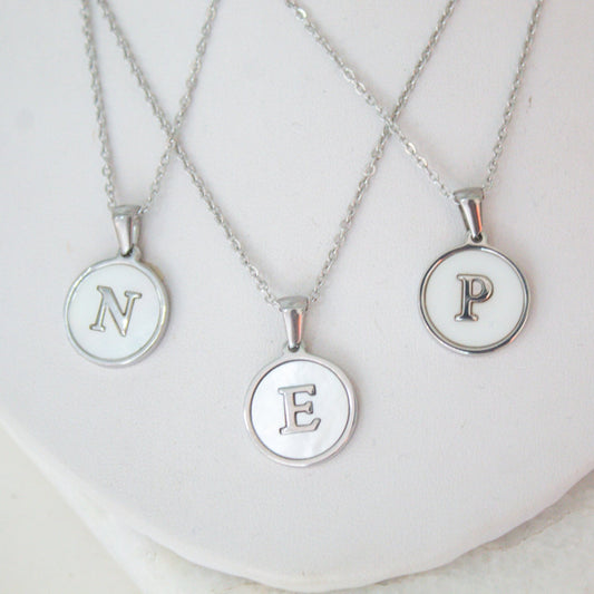 Collar Inicial Nacar Silver